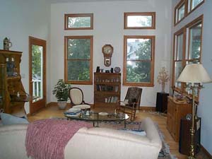 Living Room with vaulted ceilings